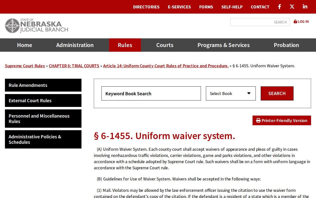 Polk criminal docket County Court waiver rule