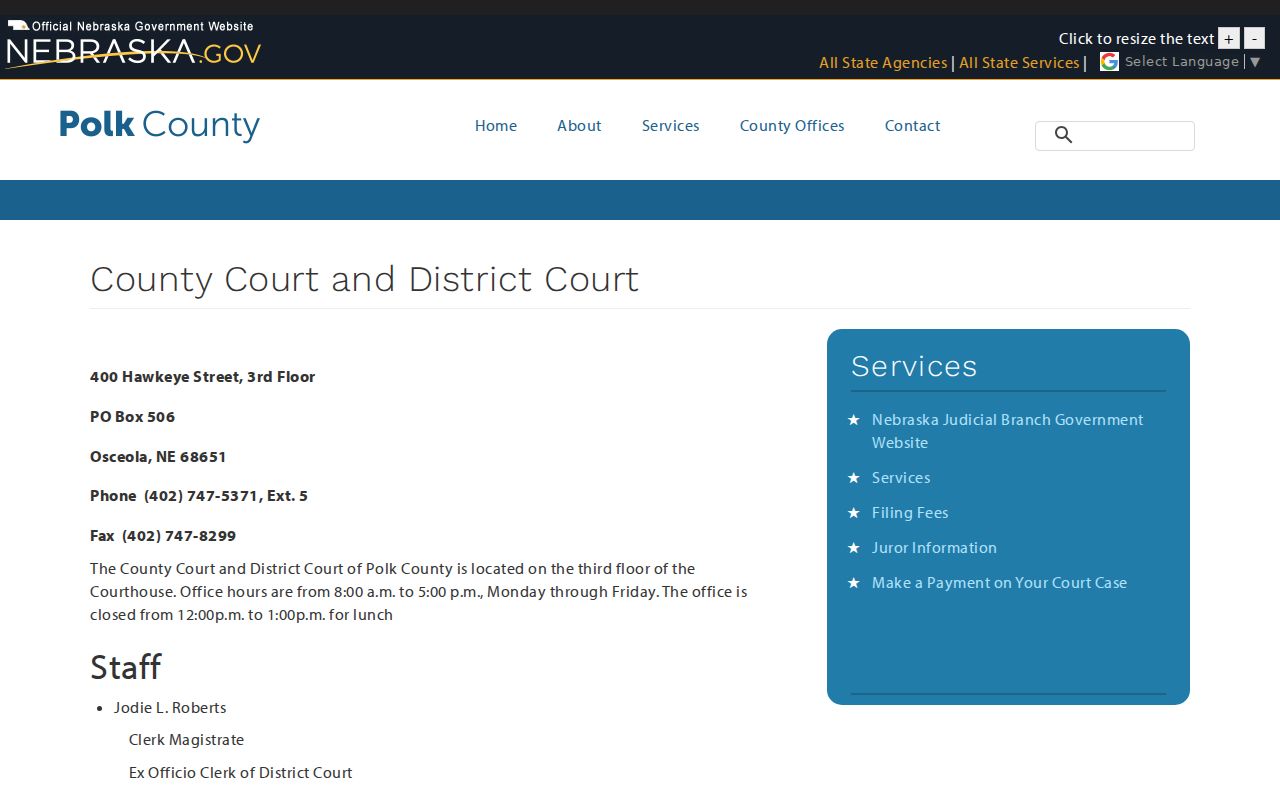 Polk County court docket shared courthouse clerk office