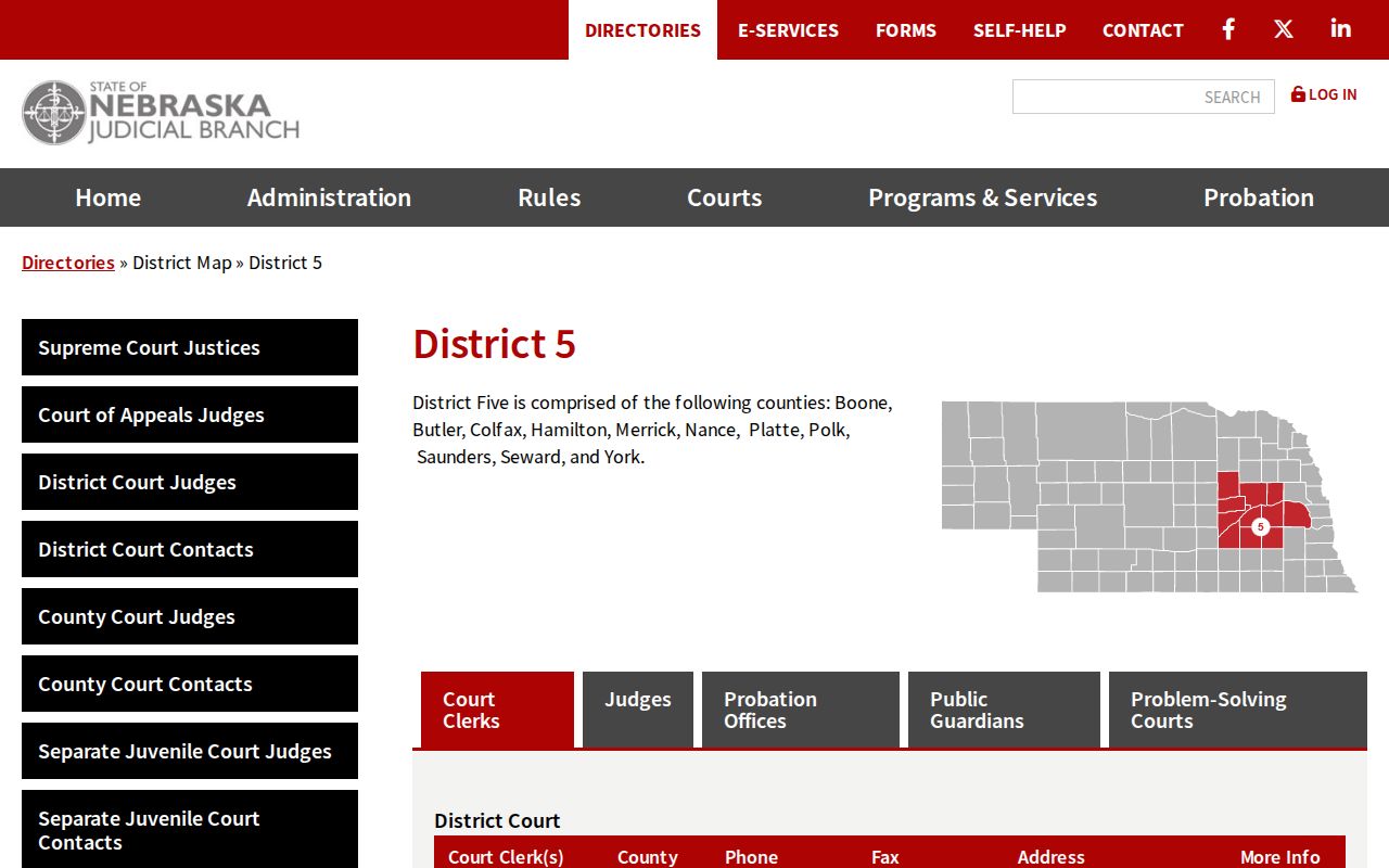 Polk County court docket Fifth Judicial District map