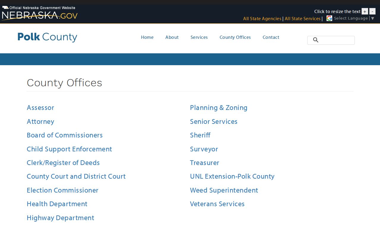 Polk County offices context for an Osceola court docket search